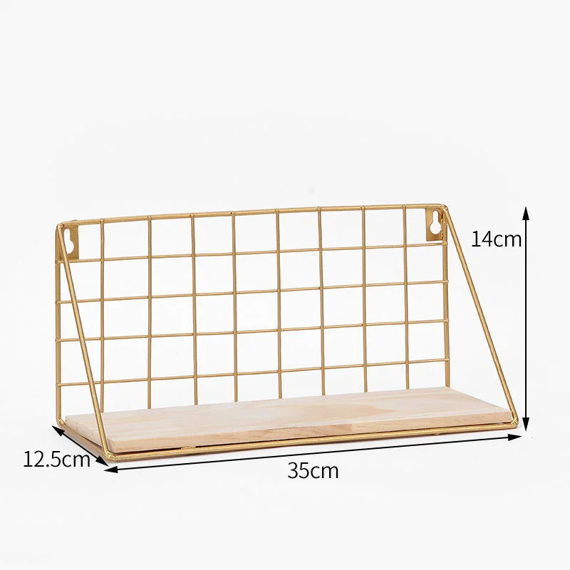 Metall Holz Schlafzimmer Organizer Hängende Wand Lagerung Regal Display Rack