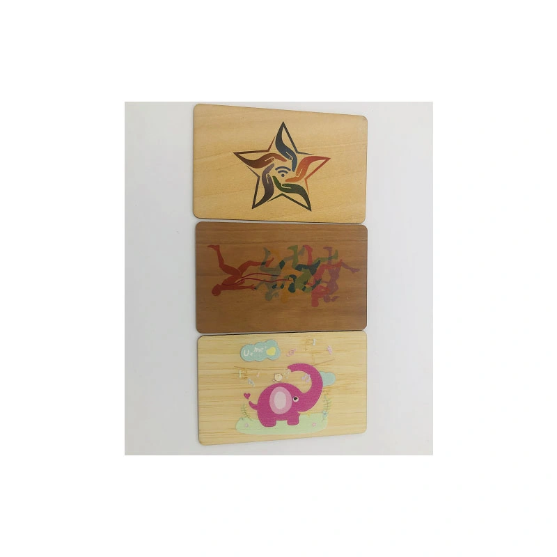 High Quality Recyclable Biodegradable Cherry Milestone Cards Wooden Wood RFID Card with Custom Printing