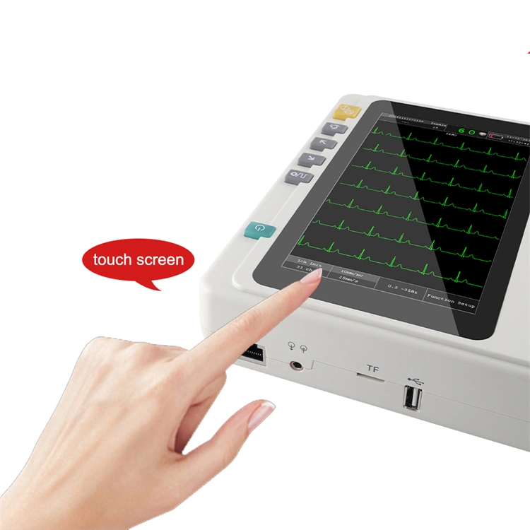 جهاز تخطيط القلب الكهربائي الرقمي الطبي EKG Machine ECG 12 6 3 ECG EKG الرائد في القناة 12 للبيع