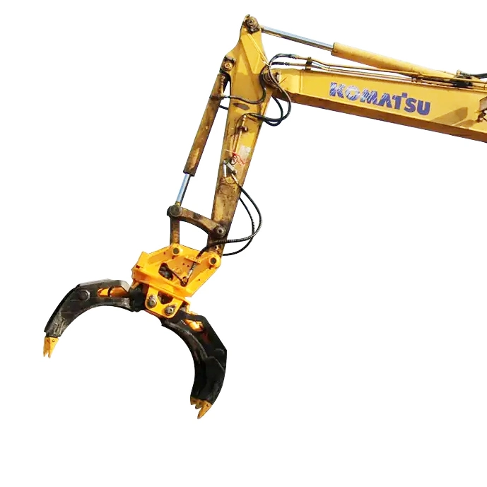 1-5 Ton Mini Hydraulic Log Grab Cylinder Energy Excavator Rotary Wood Grapple