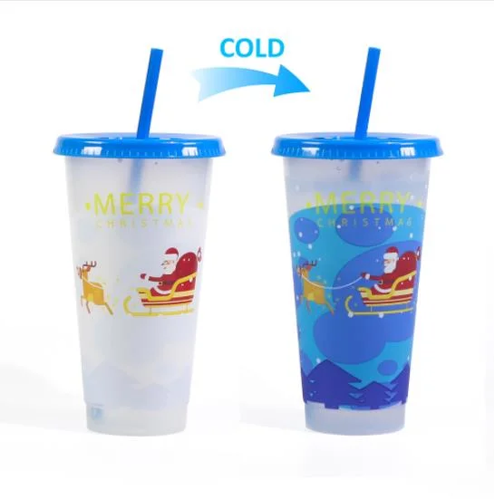 Coffee Mugs Kids Cute Tumbler Cups Christmas Gift Scarf Decoration Plastic Cups with Lids and Straw Custom Logo