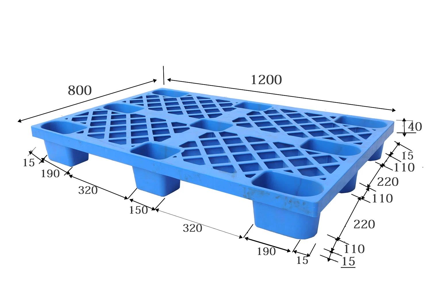 Wholesale/Supplier Heavy Duty Steel Reinforced HDPE Euro Plastic Pallets