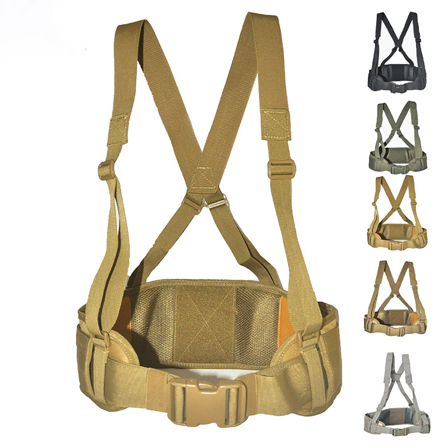 Adjustable Suspenders Free Straps Airsoft Padded Equipment Molle Waist Belt Ai23878