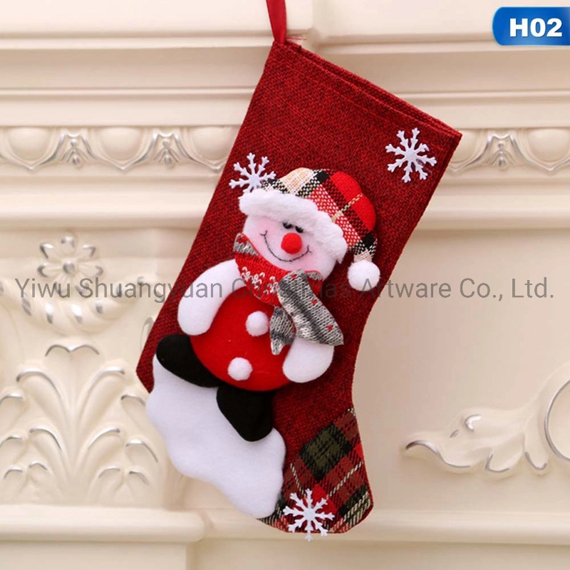 New Design Christmas Stockings Sock Candy Stockings Bag for Kids Xmas Tree Hang Decor New Year Christmas Decorations for Home