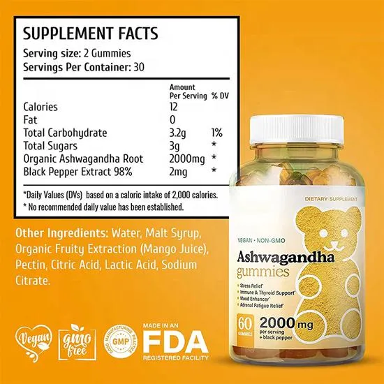 OEM Ashwagandha Extract Factorty Ashwagandha Supplements Customize Private Ashwagandha Gummies