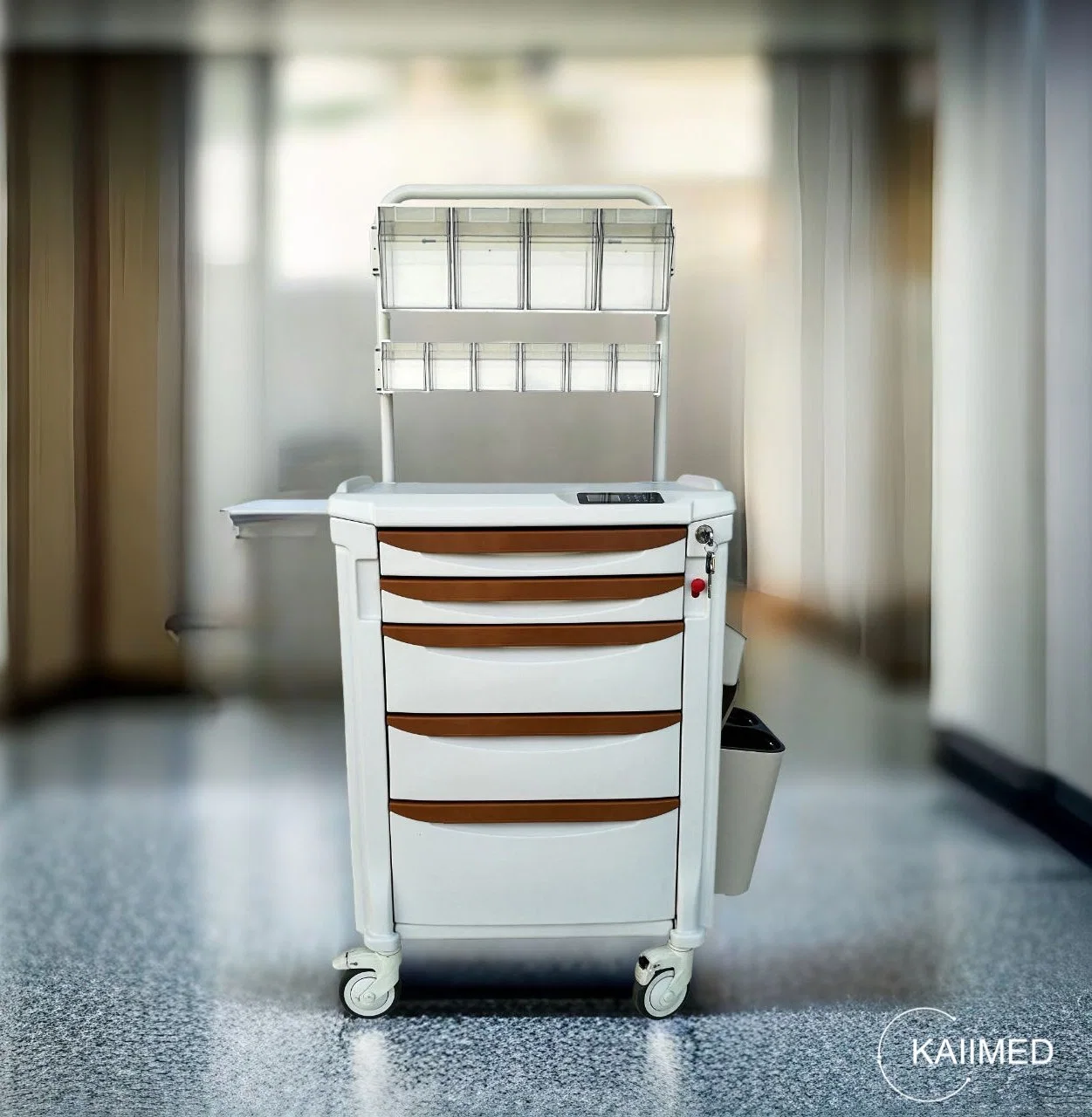 ABS Anesthesia Trolley and Cart with Drawers for Medical, Emergency, Logistic, Linen, Laundry, Treatment, Medicine Distribution as Hospital Equipment- E