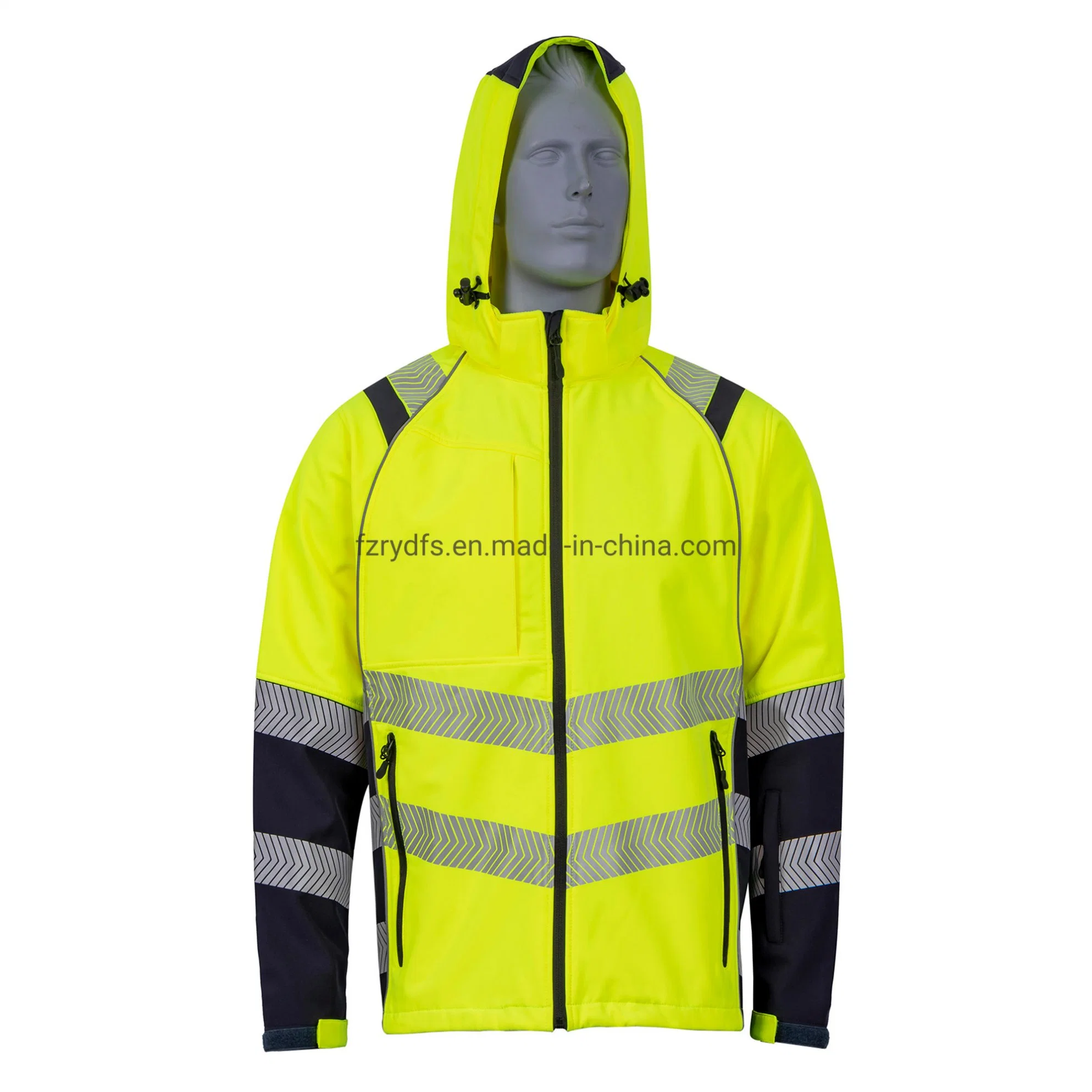 Hiviz Custom Logo Work Wear Uniform Softshell Industrial Men's Jacket