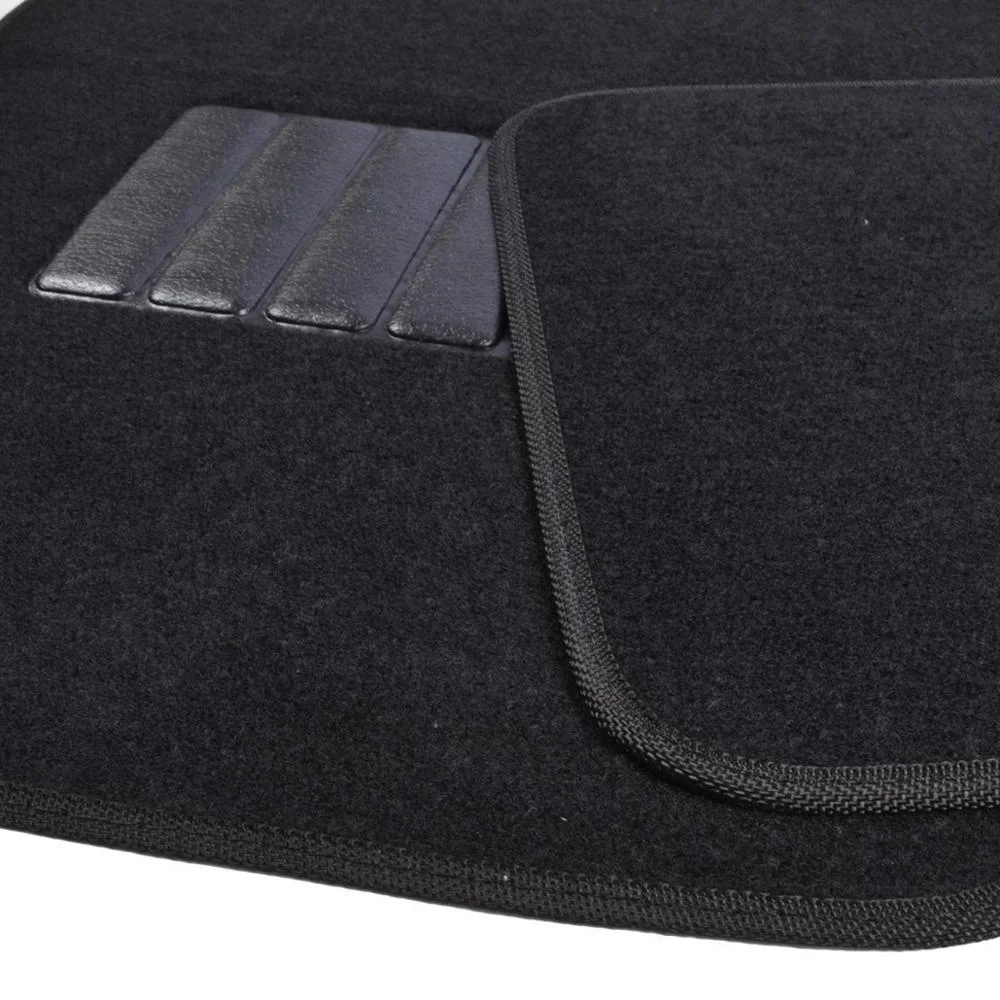 Alfombrillas de Carpet-Floor 4 piezas para coches - Rubber-Lined All-Weather Protección reforzada para todos los vehículos, Negro azabache