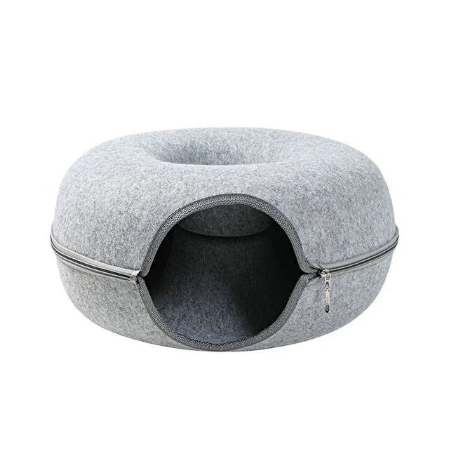 Hard Felt Donut Cat Cave for Cat Play Sleep Bed Cat Nest Manufacture