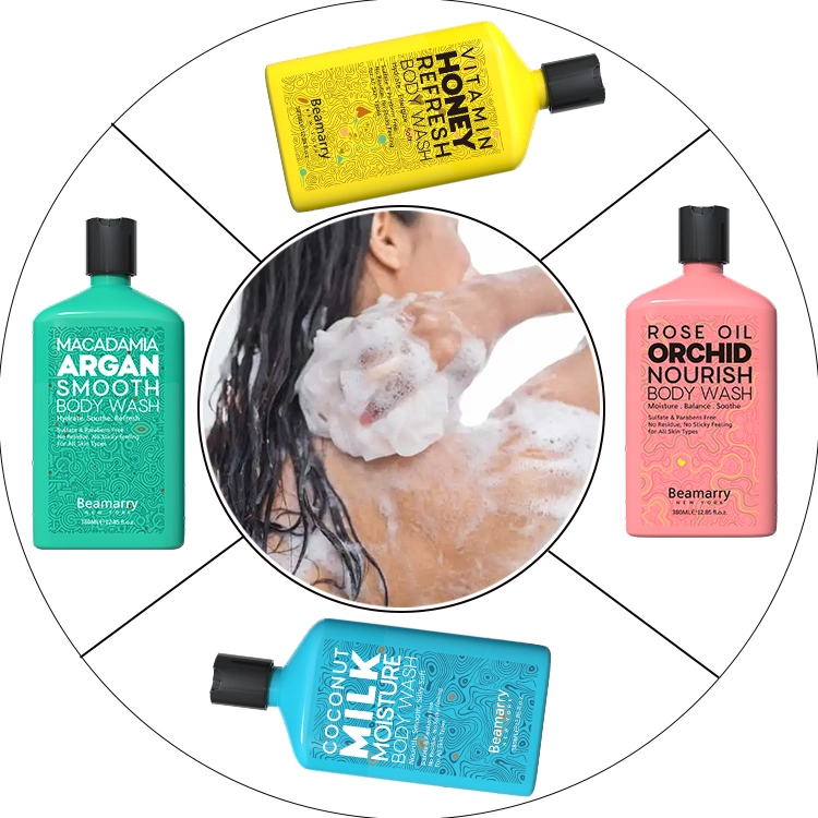 OEM Private Label Wholesale/Supplier Body Care Natural Organic Coconut Milk Vegan Lightening Body Wash Perfume Bath Scrub Shower Gel Body Wash