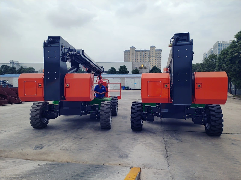 Elevação da lança do braço de elevação da lança telescópica hidráulica auto-motriz Plataforma móvel de trabalho com antena móvel Cherry Picker com elevação de lança reta Elevação da lança telescópica