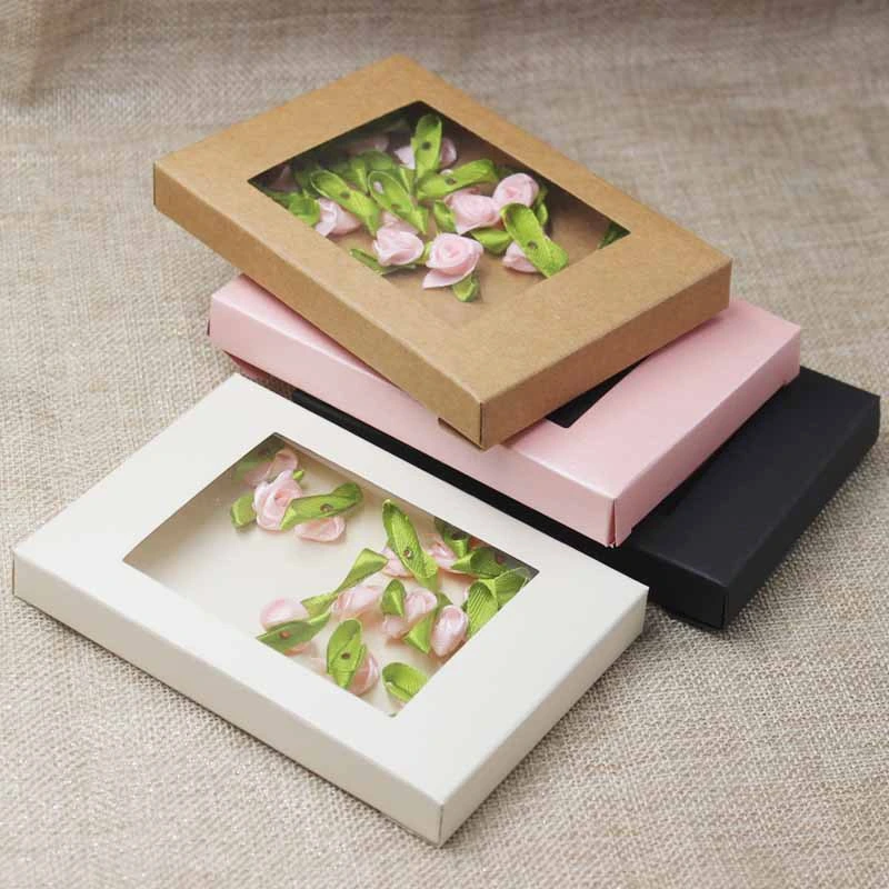 Cheap Dry Flower Custom Printing Packaging Box Tea Paper Packing Kraft Box Decoration Storage Box with Transparent Window