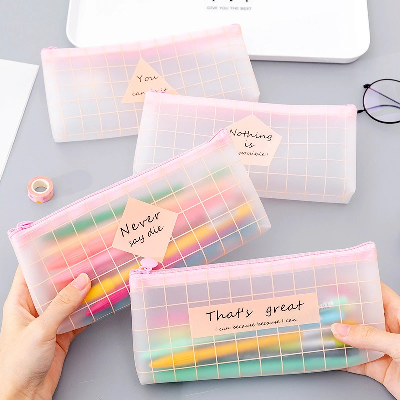 Fashion Custom Pencil Bag Cute Transparent Zipper Pencil Case Stationery PVC Pencil Pouch for Student