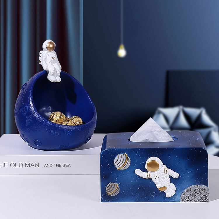 Kundenspezifischer Astronaut Resin Home Decor Tissue Box Halter