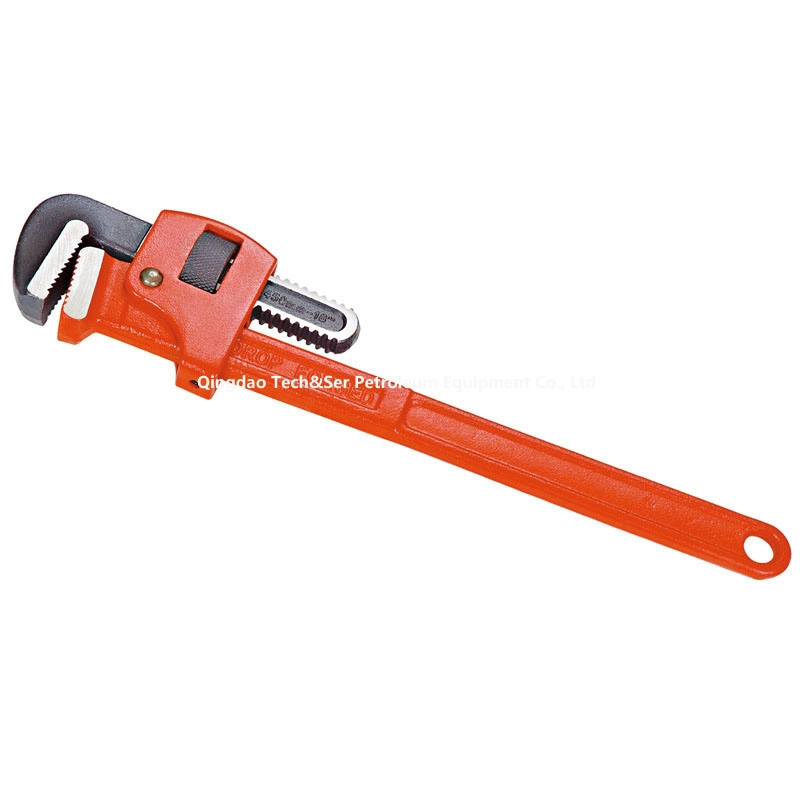 G-02 Construction Hardware Hand Tools Rubber Handle American Type Heavy Duty Pipe Wrench Adjustable Wrench Hand Tool