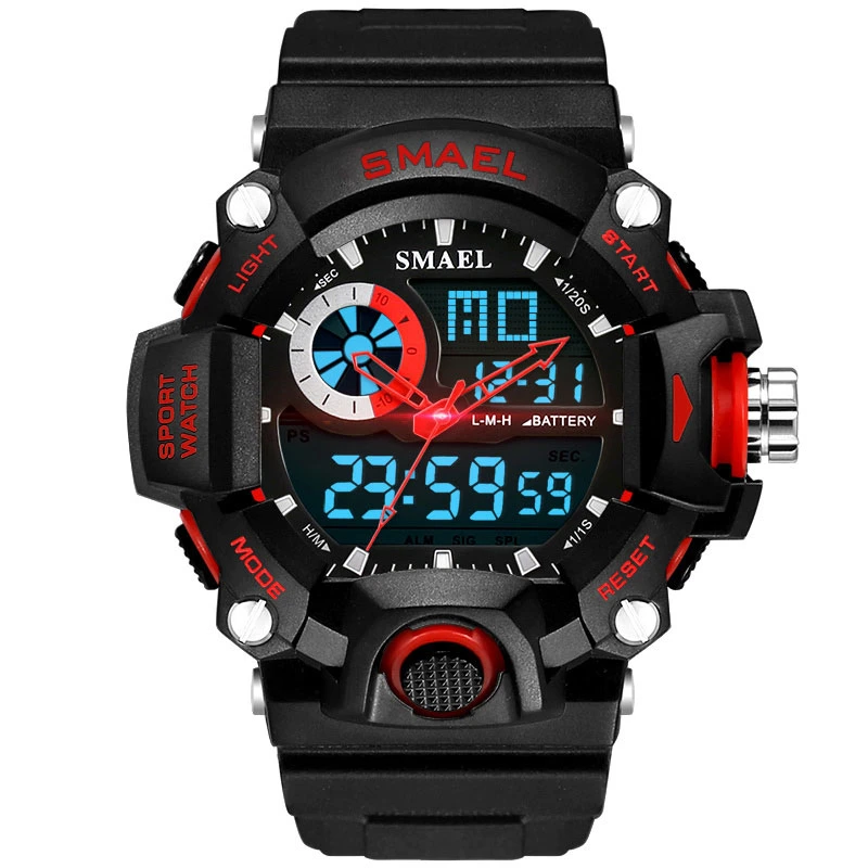 Fashion LED Display Digital Blue Watch Customize Silicone Men's Sports Wrist Watch