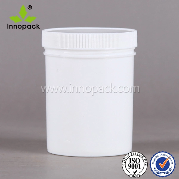 1L Wide Mouth White Plastic Bottle Container with Inner Cap Lid