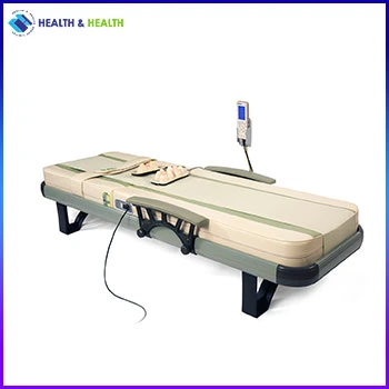 Electric Thermal Infrared Heat Therapy Jade Shiatsu Massage Bed with Wood Frame