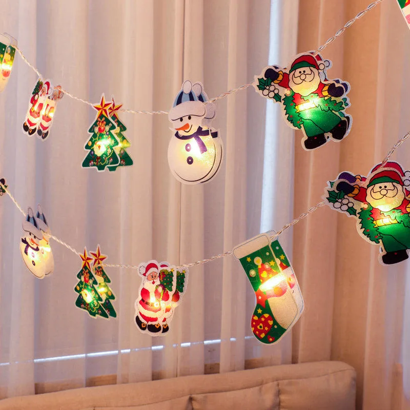 Weihnachtslichter Anhänger Schneemann Modellierung Motiv Fensterdekoration Fee LED String Light