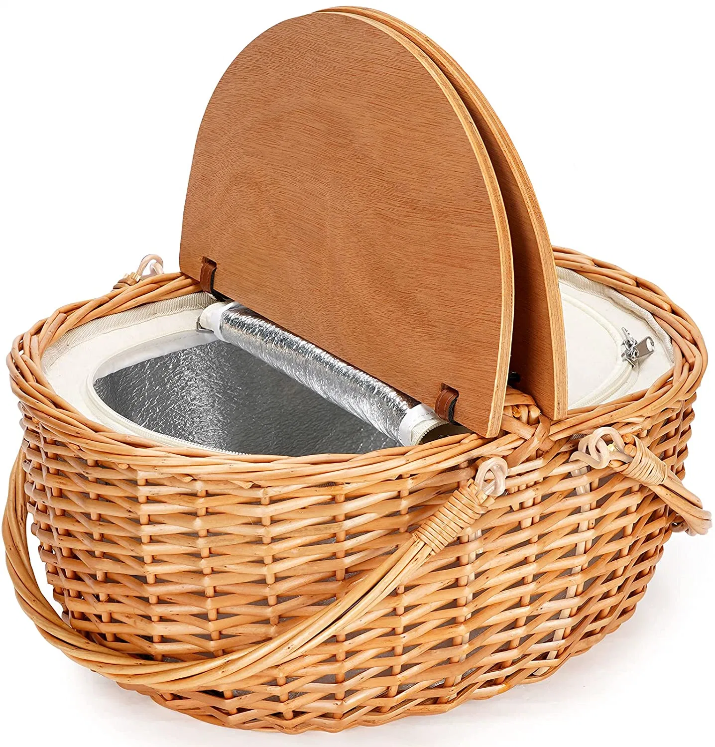 Handmade Willow Wicker Food Picnic Fruit Storage Basket