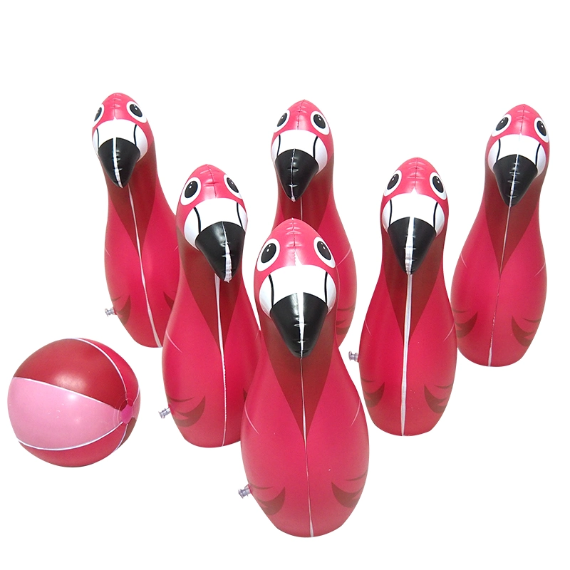 PVC écologique de plein air Jouets gonflables Jeu de bowling de Flamingo de jouets pour enfants