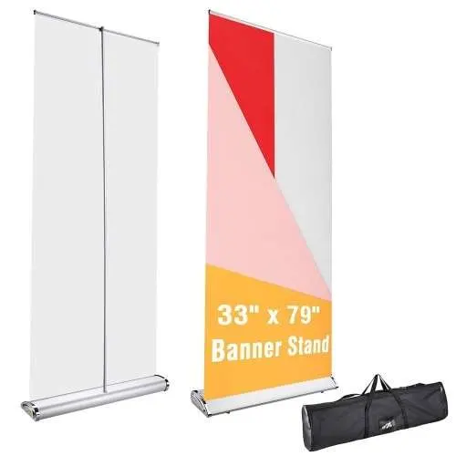 Advertising 85*200cm Wide Base Roll up Banner Vertical Display Stand