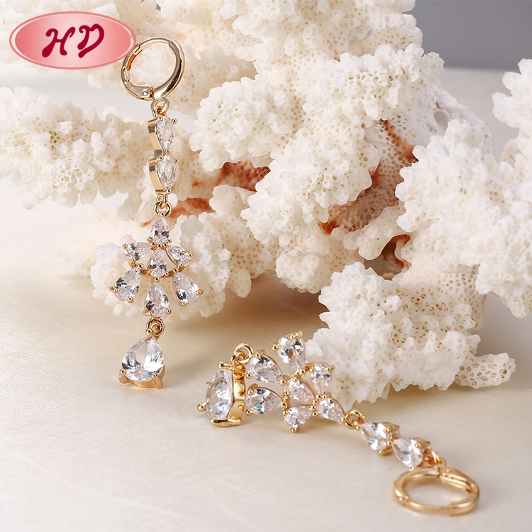 New Design Fashion Earring Gold Jewelry Rose Gold Color Plated Drop Earrings for Women