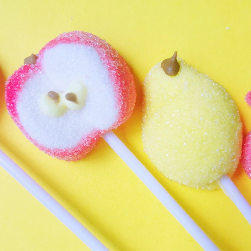 Una deliciosa forma de corazón color caramelo de algodón de Malvavisco snack saludable