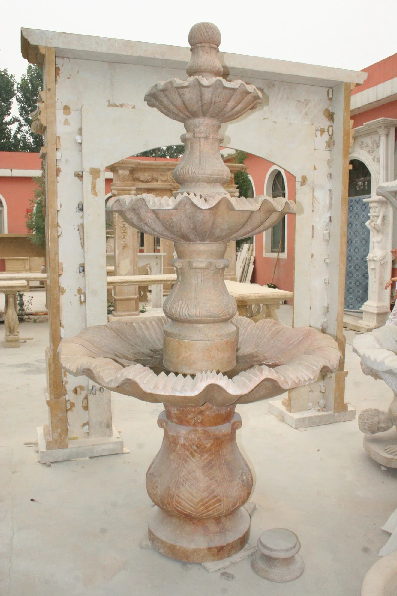 Home Garden Use Outdoor Marble Sculpture Water Fountain (SYMF-066)