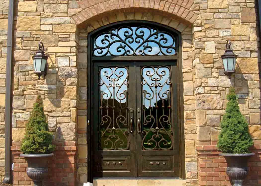 Popular Security Swing Wrought Iron Exterior Door for Home