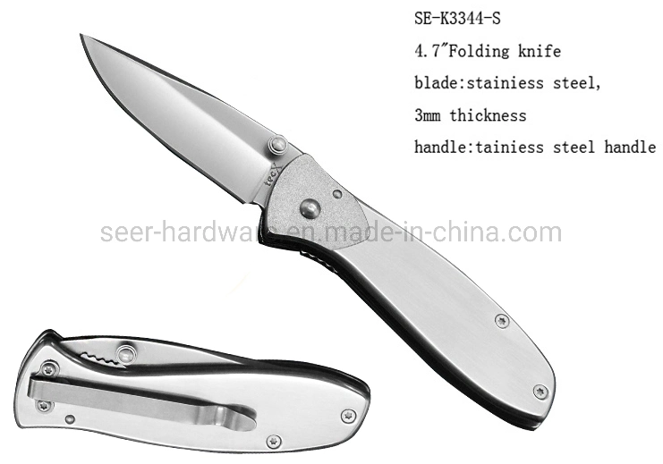 4.7" High Quality Stainless Steel Folding Knife (SE-3344-S)