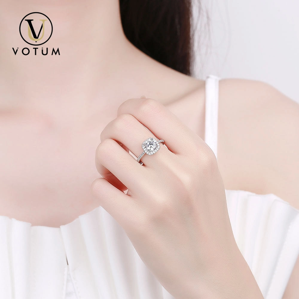 Votum OEM Fashion Wholesale/Supplier 18K Gold Plated 925 Sterling Silver Moissanite Diamond Ring Jewelry