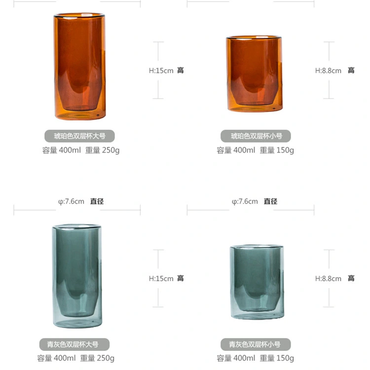 Wholesale/Supplier Unique Colored Double Wall Glass Candle Jar 250ml Home Decorative Customized Glass Empty Candle Holders Containers