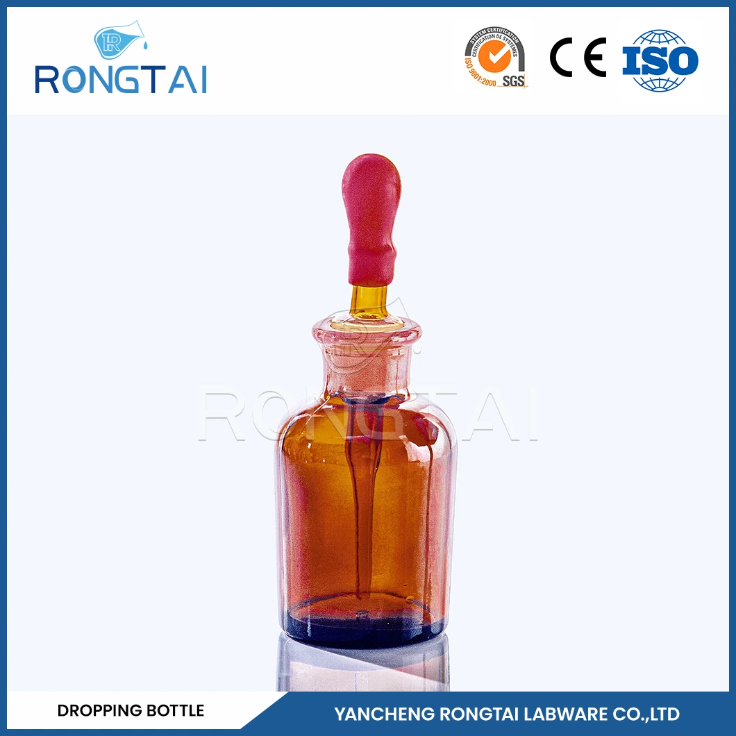 Rongtai Luxury Square Dropper Bottle Wholesale/Supplierr Black Dropper Bottle 100ml China Square Clear Glass Dropper Bottle