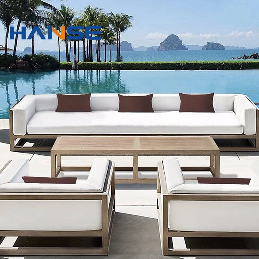 Hochwertige Outdoor Deep Seating Gartenmöbel Holzsofa Set Im Freien