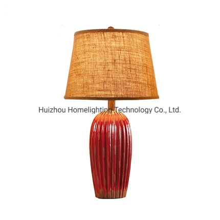 Jl061 Home Ceramic Base Table Lamp with Fabric Shade