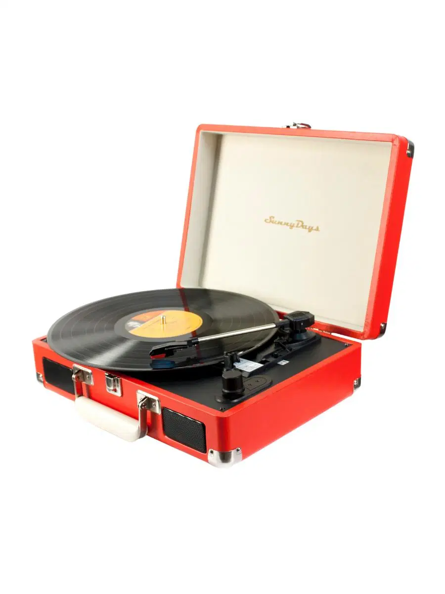 Suitcase with Turntable Player and Bluetooth Player