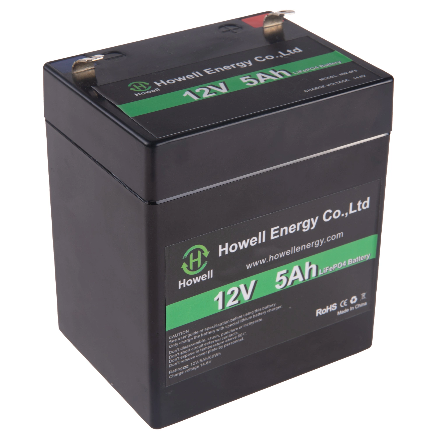 Batería recargable de litio LiFePO4 12V 5ah certificada Un38,3 para Solar Luz de calle