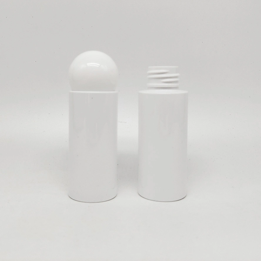 Empty 60ml Cosmetic White Color Toner Water Round Ball Cap Customized Squeeze Emulsion Bottle