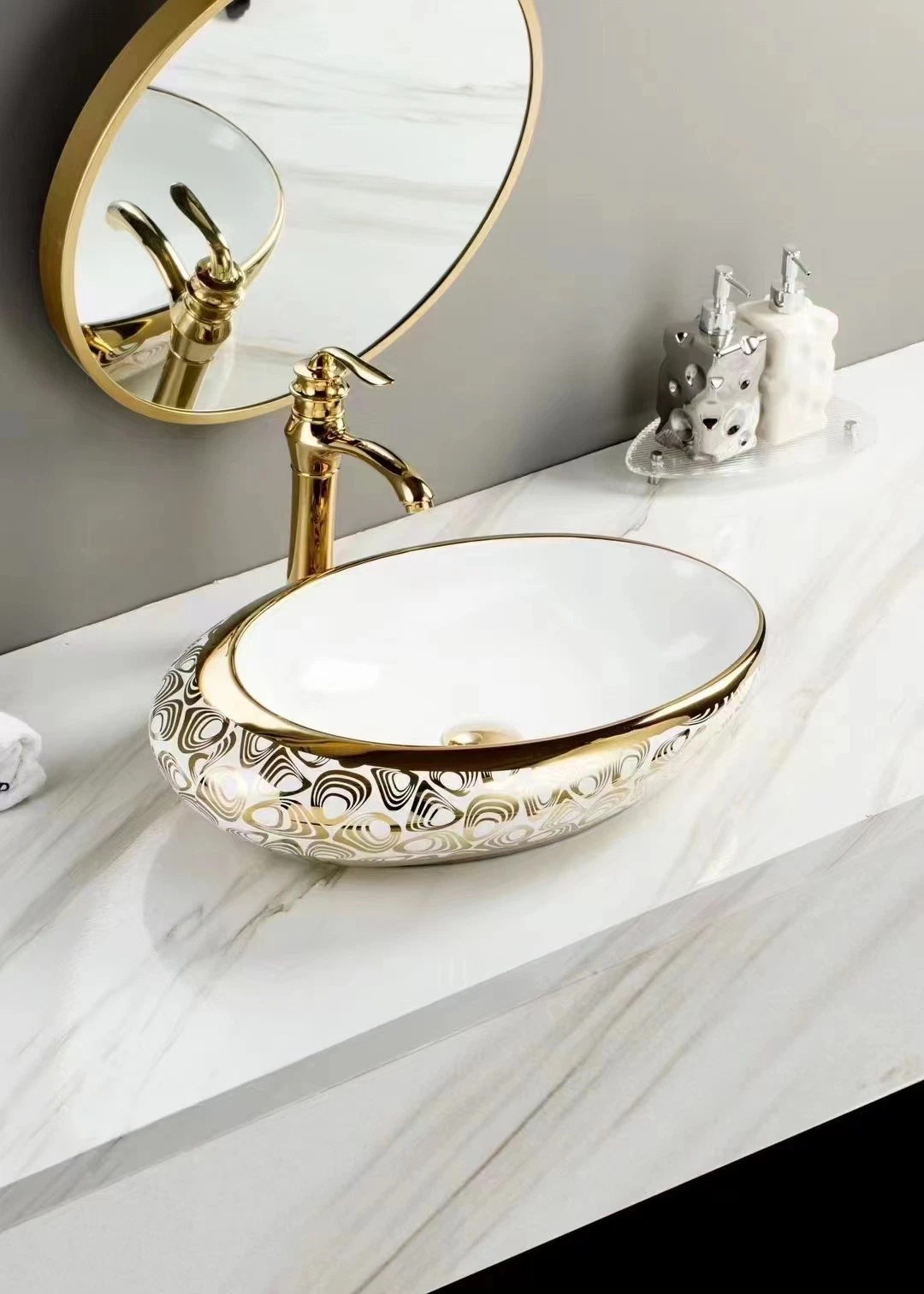 Baño Sanitario de cerámica China Golden Art Basin Sink for Baño
