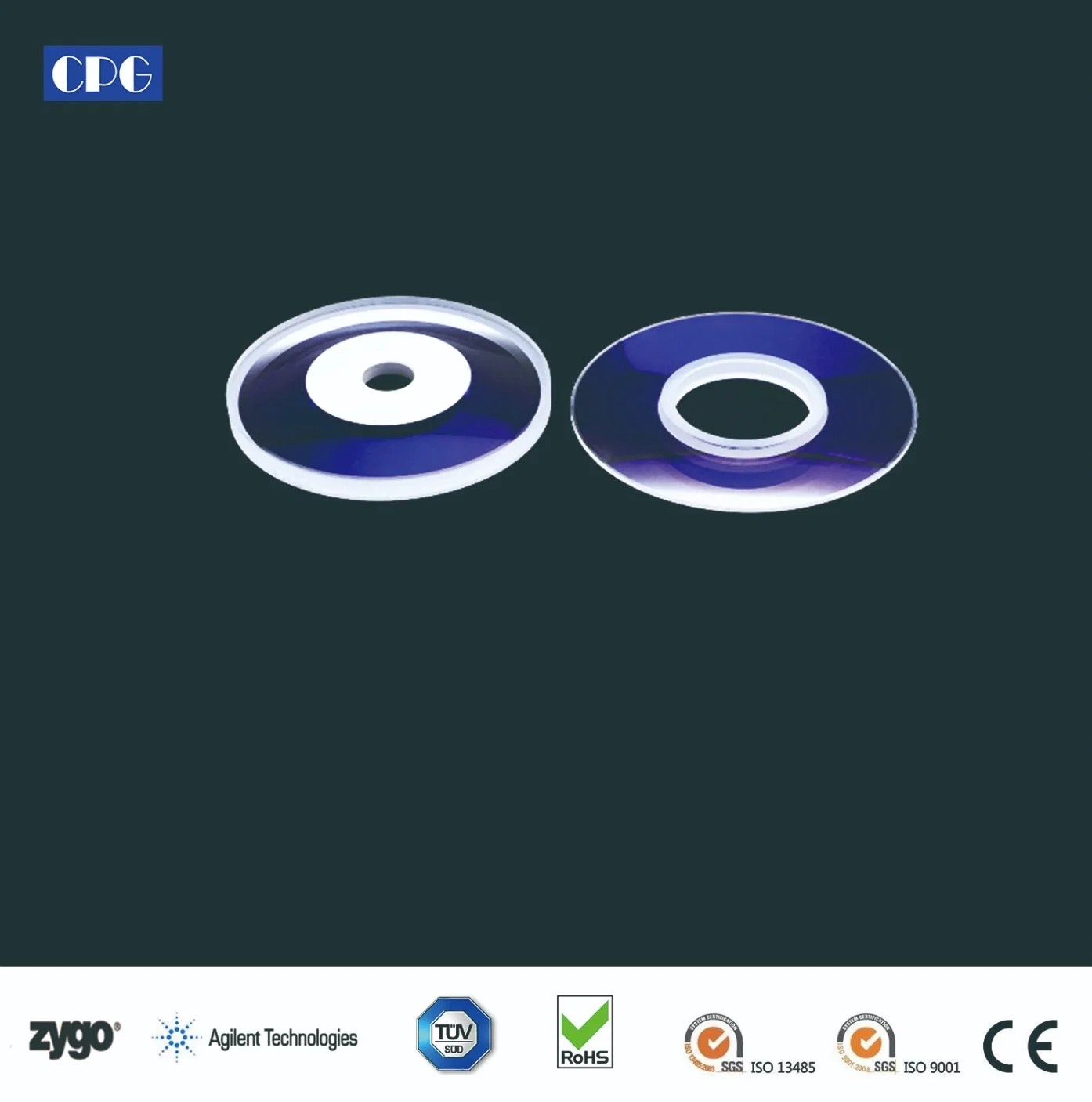 UV Fused Silica JGS1/JGS2 Coated/Uncoated Holed Disk