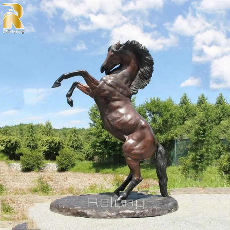 Decoração de gramado ao ar livre Grande estátua de bronze saltando do cavalo para Venda