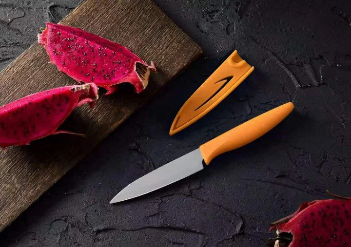 Cuchillo para pelar ultra-afilado de 4 pulgadas de fruta de peeling y cuchillos de verduras de acero alemán PP plástico