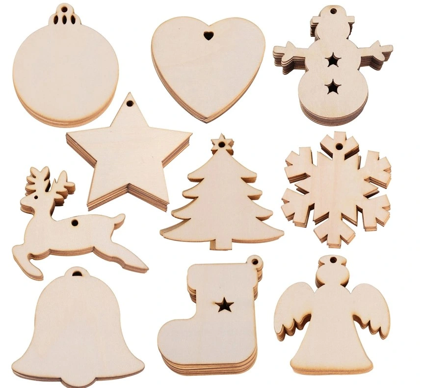 Christmas Wooden Tree Decor for Holiday Wedding Party Decoration Supplies Hook Ornament Craft Gifts Children Toys