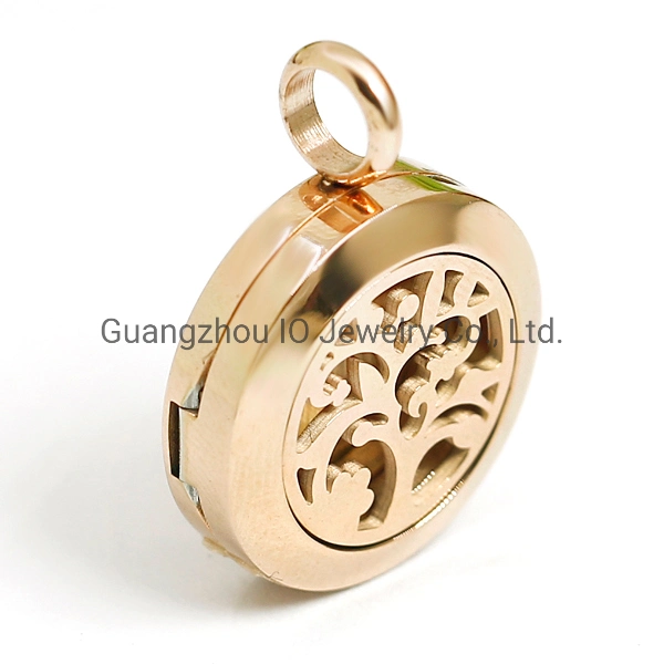 316 Stainless Steel 30mm Round Floating Charm Locket Pendant Perfume Oil