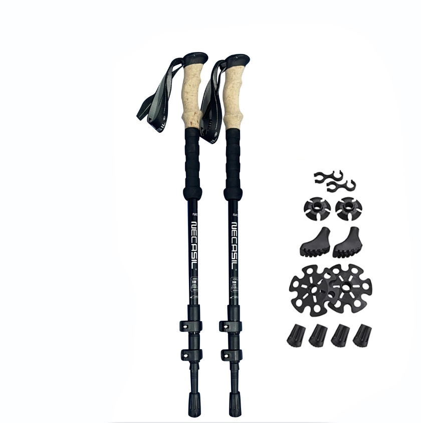 Lightweight Aluminum Folding Walking Stick with Lock for Camping Hiking