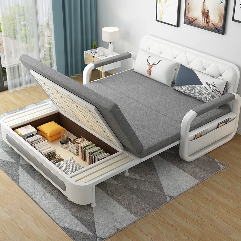 Modern Storage Living Room Sofa Cum Bed Fabric Folding Divan Sofa Bed