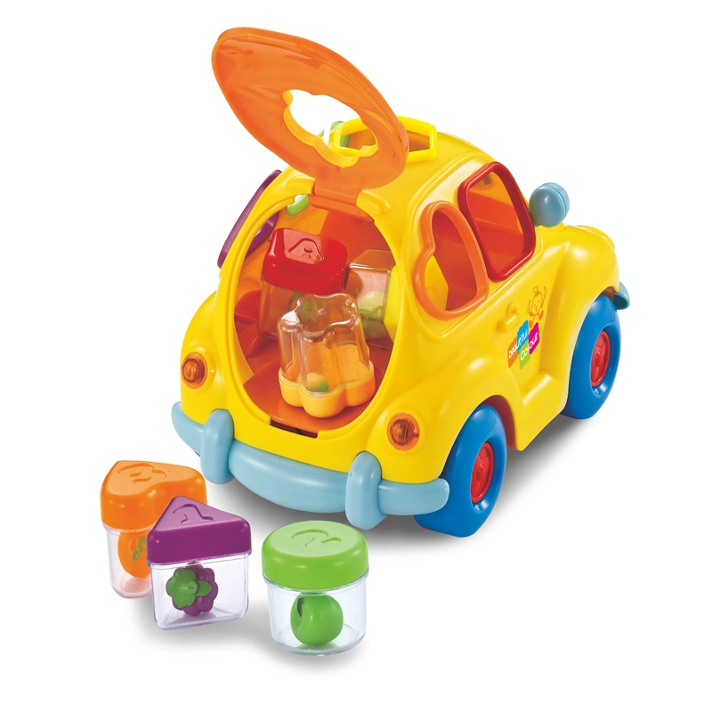 Salida de fábrica de juguetes de plástico de educación preescolar Fidget Bus Musical Universal divertido coche eléctrico de la fruta para bebés juguetes para niños juguetes Niños Bebés Precio