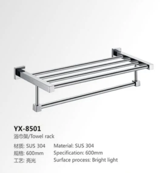 Hot Sale Stainless Steel Bathroom Towel Rack Wall Mounted Black Single Towel Bar