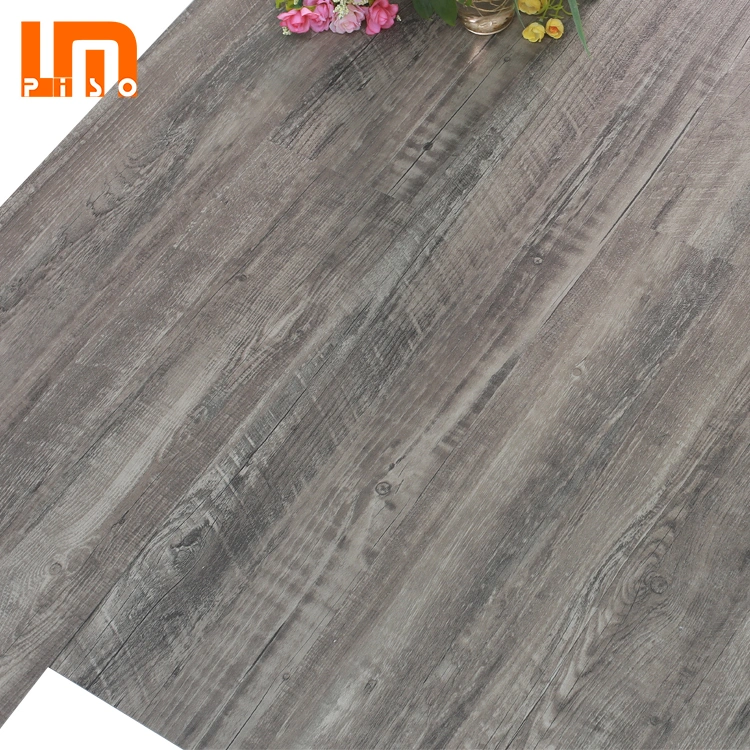 Haute qualité intérieure 4mm 4.5mm 5mm Gris Couleur Gris Imperméable Virgin Wood Design Vinyle Plank PVC Laminé Carreaux / Spc Rvp Clic Plancher Fournisseur Chine